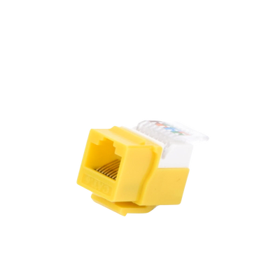 Módulo Jack Cat6 sin Herramienta (toolless) keystone - Color Amarillo