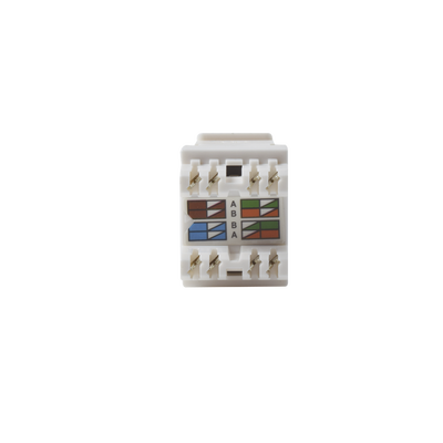 Módulo Jack Keystone Cat6 con terminación 110 (Punchdown) ángulo 180 º Color Blanco