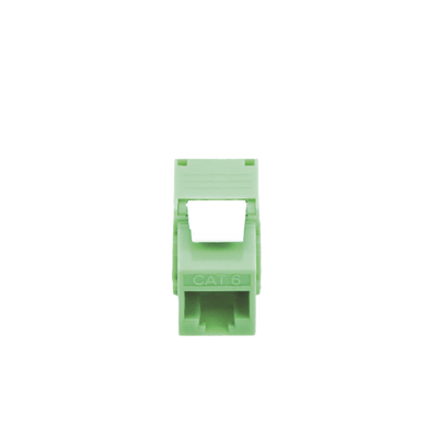 Módulo Jack Keystone Cat6A (toolless), con terminación en ángulo 180 º Color Verde, Compatible con Faceplate y Patchpanel Linkedpro