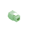 Módulo Jack Keystone Cat6A (toolless), con terminación en ángulo 180 º Color Verde, Compatible con Faceplate y Patchpanel Linkedpro