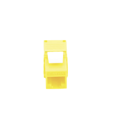 Módulo Jack Keystone Cat6A (toolless), con terminación en ángulo 180 º Color Amarillo, Compatible con Faceplate y Patchpanel Linkedpro