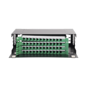 Distribuidor de Fibra Óptica con bandejas deslizables, vacío, 19in, acepta 48 adaptadores "LC Duplex" o "LC Simplex" o 48 "SC" Simplex, 3U