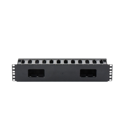 Organizador de Cables Horizontal de 2U para Rack de 19", Fabricado en Polímero Resistente a Deformaciones y Rayones