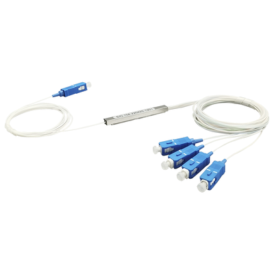 Splitter (Divisor Óptico) tipo PLC, de 1x4, conectores SC/UPC Splitter (Divisor Óptico) tipo PLC, de 1x4, conectores SC/UPC
