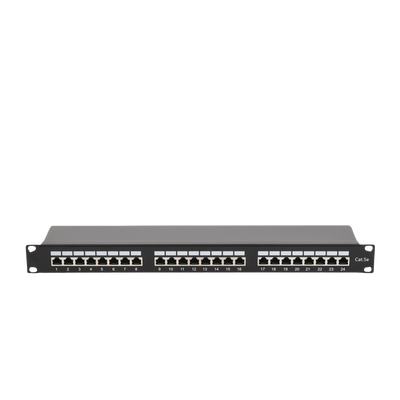 Panel de parcheo de impacto Blindado (STP) de 24 puertos Cat5e, 19in
