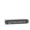 Panel de parcheo de impacto (110) Blindado (STP) de 12 puertos Cat6, 10in