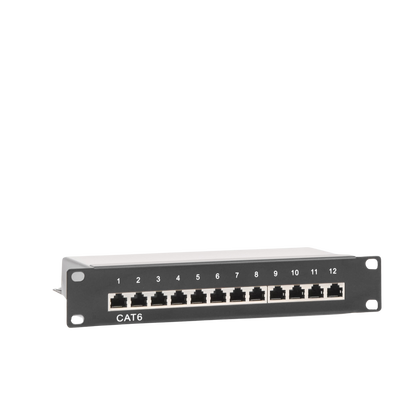 Panel de parcheo de impacto (110) Blindado (STP) de 12 puertos Cat6, 10in