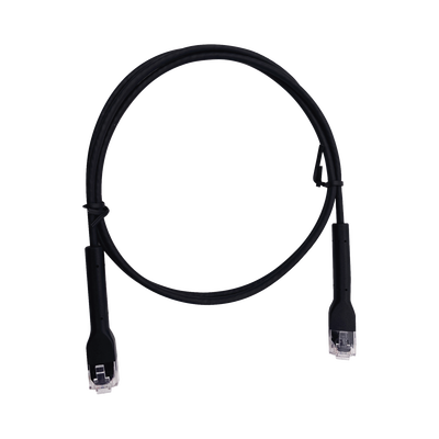 Mini Patch Cord Cat6 Ultra Slim 0.5 m Negro – Ahorra Espacio sin Organizadores, con Bota Flexible