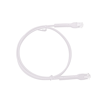 Mini Patch Cord Cat6A Ultra Slim 20 cm Blanco – Ahorra Espacio sin Organizadores, con Bota Flexible Mini Patch Cord Cat6A Ultra Slim 20 cm Blanco – Ahorra Espacio sin Organizadores, con Bota Flexible