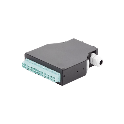 Distribuidor de Fibra Óptica para Riel Din, 12 Acopladores LC/UPC Duplex Multimodo con Charola de Empalme