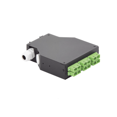 Distribuidor de Fibra Óptica para Riel Din, 6 Acopladores SC/APC Duplex Monomodo con Charola de Empalme