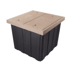 Registro de Fibra Óptica Carretero 115x115x100cm, 2 Tapas, Resistencia 20 Toneladas, Uso Vehicular Pesado