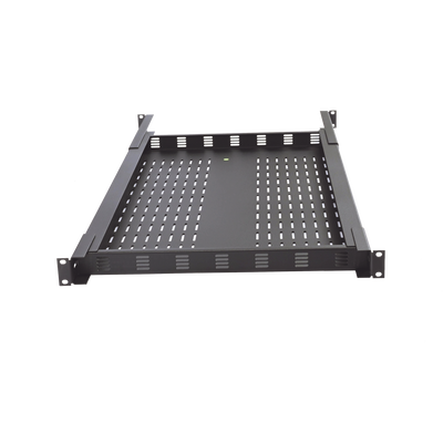 Charola Ventilada para Soportar Equipos en Rack, Profundidad Ajustable de 495 a 965 mm, 1U, Color Negro