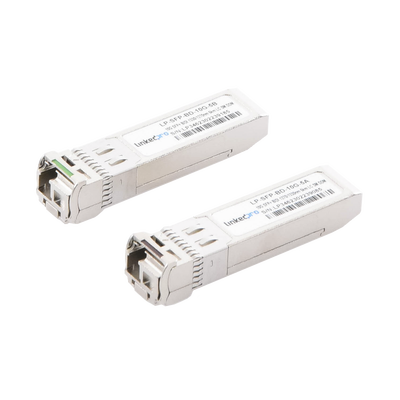 Transceptores Ópticos Bidireccionales SFP+ (Mini-Gbic) / Monomodo 1270 & 1330 nm / 10 Gbps / 10GBASE-BX / Conector LC/UPC Simplex / DDM / Hasta 5 km / 2 Piezas Transceptores Ópticos Bidireccionales SFP+ (Mini-Gbic) / Monomodo 1270 & 1330 nm / 10 Gbps / 10GBASE-BX / Conector LC/UPC Simplex / DDM / Hasta 5 km / 2 Piezas