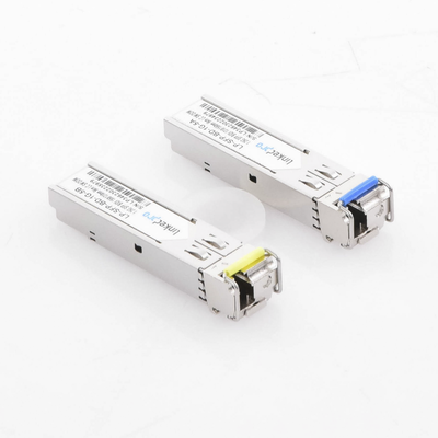 Transceptores Ópticos Bidireccionales SFP (Mini-Gbic) / Monomodo 1310 & 1550 nm / 1.25 Gbps / 1000BASE-BX / Conector LC/UPC Simplex / DDM / Hasta 5 km / 2 Piezas Transceptores Ópticos Bidireccionales SFP (Mini-Gbic) / Monomodo 1310 & 1550 nm / 1.25 Gbps / 1000BASE-BX / Conector LC/UPC Simplex / DDM / Hasta 5 km / 2 Piezas
