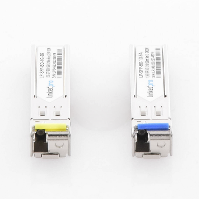 Transceptores Ópticos Bidireccionales SFP (Mini-Gbic) / Monomodo 1310 & 1550 nm / 1.25 Gbps / 1000BASE-BX / Conector LC/UPC Simplex / DDM / Hasta 5 km / 2 Piezas Transceptores Ópticos Bidireccionales SFP (Mini-Gbic) / Monomodo 1310 & 1550 nm / 1.25 Gbps / 1000BASE-BX / Conector LC/UPC Simplex / DDM / Hasta 5 km / 2 Piezas