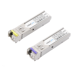 Transceptores Ópticos Bidireccionales SFP (Mini-Gbic) / Monomodo 1490 & 1550 nm / 1.25 Gbps / 1000BASE-BX / Conector LC/UPC Simplex / DDM / Hasta 60 km / 2 Piezas