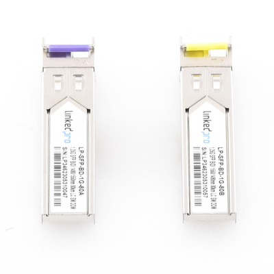 Transceptores Ópticos Bidireccionales SFP (Mini-Gbic) / Monomodo 1490 & 1550 nm / 1.25 Gbps / 1000BASE-BX / Conector LC/UPC Simplex / DDM / Hasta 80 km / 2 Piezas Transceptores Ópticos Bidireccionales SFP (Mini-Gbic) / Monomodo 1490 & 1550 nm / 1.25 Gbps / 1000BASE-BX / Conector LC/UPC Simplex / DDM / Hasta 80 km / 2 Piezas