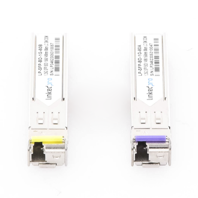 Transceptores Ópticos Bidireccionales SFP (Mini-Gbic) / Monomodo 1490 & 1550 nm / 1.25 Gbps / 1000BASE-BX / Conector LC/UPC Simplex / DDM / Hasta 80 km / 2 Piezas Transceptores Ópticos Bidireccionales SFP (Mini-Gbic) / Monomodo 1490 & 1550 nm / 1.25 Gbps / 1000BASE-BX / Conector LC/UPC Simplex / DDM / Hasta 80 km / 2 Piezas
