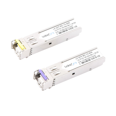 Transceptores Ópticos Bidireccionales SFP (Mini-Gbic) / Monomodo 1490 & 1550 nm / 1.25 Gbps / 1000BASE-BX / Conector LC/UPC Simplex / DDM / Hasta 80 km / 2 Piezas Transceptores Ópticos Bidireccionales SFP (Mini-Gbic) / Monomodo 1490 & 1550 nm / 1.25 Gbps / 1000BASE-BX / Conector LC/UPC Simplex / DDM / Hasta 80 km / 2 Piezas