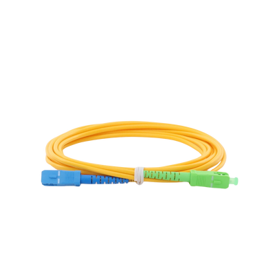 Jumper de Fibra Óptica Monomodo SC/UPC-SC/APC Simplex, color amarillo, 3 metros, 3 mm