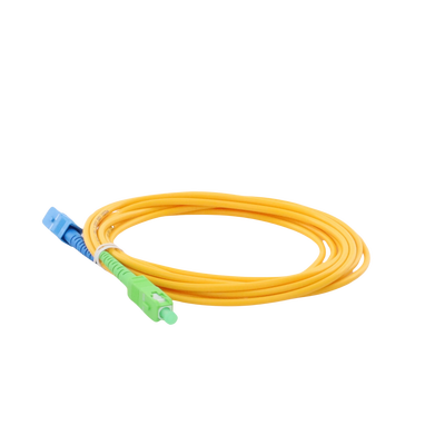 Jumper de Fibra Óptica Monomodo SC/UPC-SC/APC Simplex, color amarillo, 3 metros, 3 mm