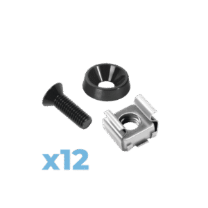 Juego de 12 Tornillos con 12 Arandelas y 12 Tuercas Enjauladas para Rack Linkedpro