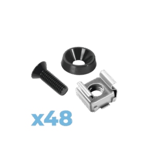 Juego de 48 Tornillos con 48 Arandelas y 48 Tuercas Enjauladas para Rack LINKED PRO