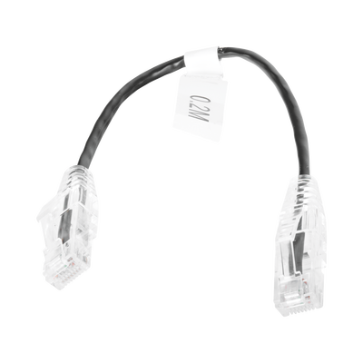Cable de Parcheo Slim UTP Cat6 - 20 cm Negro Diámetro Reducido (28 AWG)
