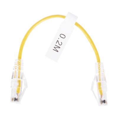 Cable de Parcheo Slim UTP Cat6 - 20 cm Amarillo Diámetro Reducido (28 AWG)