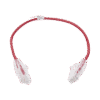 Cable de Parcheo Slim UTP Cat6 - 30 cm Rojo Diámetro Reducido (28 AWG)