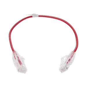 Cable de Parcheo Slim UTP Cat6 - 30 cm Rojo Diámetro Reducido (28 AWG)