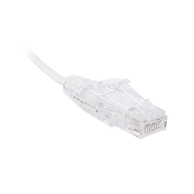 Cable de Parcheo Slim UTP Cat6 - 30 cm Blanco, Diámetro Reducido (28 AWG)