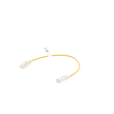 Cable de Parcheo Slim UTP Cat6 - 30 cm Amarillo Diámetro Reducido (28 AWG)