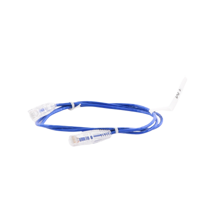 Cable de Parcheo Slim UTP Cat6 - 1 metro, Azul, Diámetro Reducido (28 AWG)