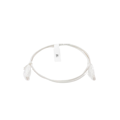 Cable de Parcheo Slim UTP Cat6 - 1 metro, Blanco, Diámetro Reducido (28 AWG)