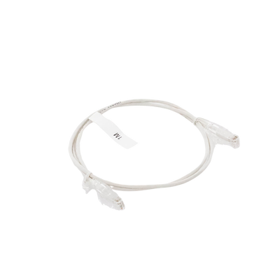 Cable de Parcheo Slim UTP Cat6 - 1 metro, Blanco, Diámetro Reducido (28 AWG)