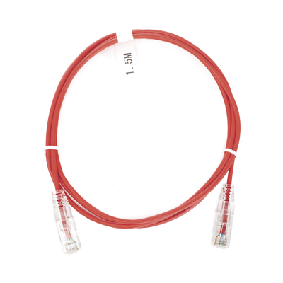 Cable de Parcheo Slim UTP Cat6 - 1.5 m Rojo Diámetro Reducido (28 AWG)
