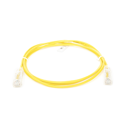 Cable de Parcheo Slim UTP Cat6 - 1.5 m Amarillo Diámetro Reducido (28 AWG)