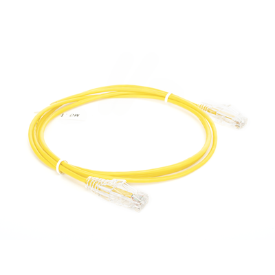 Cable de Parcheo Slim UTP Cat6 - 1.5 m Amarillo Diámetro Reducido (28 AWG)