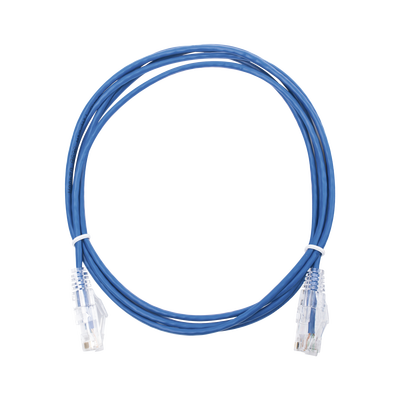 Cable de Parcheo Slim UTP Cat6 - 2 m Azul Diámetro Reducido (28 AWG)