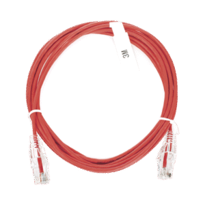 Cable de Parcheo Slim UTP Cat6 - 3 m Rojo Diámetro Reducido (28 AWG)