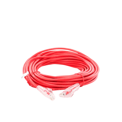 Cable de Parcheo Slim UTP Cat6A - 10 m Rojo Diámetro Reducido (28 AWG)