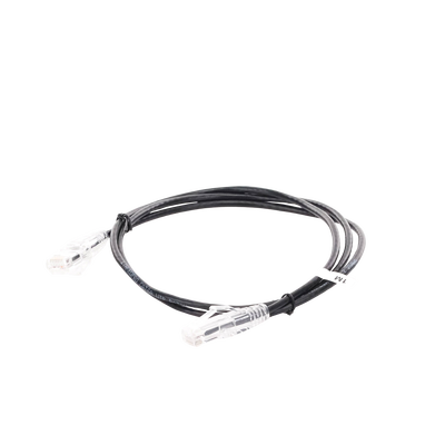 Cable de Parcheo Slim UTP Cat6A - 1 m Negro, Diámetro Reducido (28 AWG)
