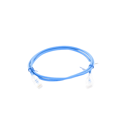 Cable de Parcheo Slim UTP Cat6A - 1 m Azul, Diámetro Reducido (28 AWG)