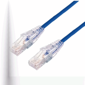 Cable de Parcheo Slim UTP Cat6A - 3 m Azul, Diámetro Reducido (28 AWG)