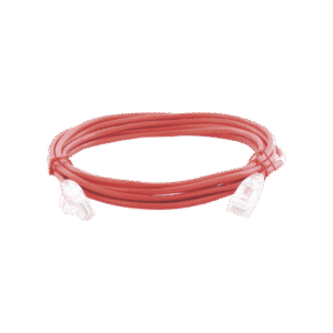 Cable de Parcheo Slim UTP Cat6A - 3 m Rojo, Diámetro Reducido (28 AWG)