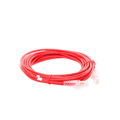 Cable de Parcheo Slim UTP Cat6A - 5 m Rojo, Diámetro Reducido (28 AWG Cable de Parcheo Slim UTP Cat6A - 5 m Rojo, Diámetro Reducido (28 AWG
