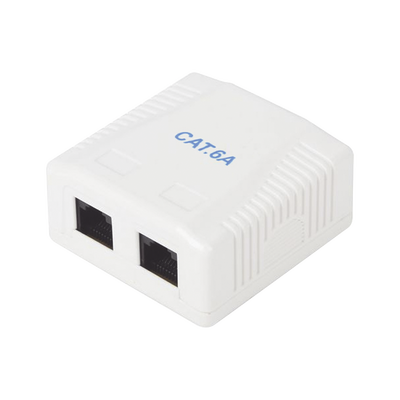 Caja de pared con 2 puertos, incluye 2 jacks UTP Cat6A Caja de pared con 2 puertos, incluye 2 jacks UTP Cat6A