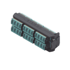 Placa Acopladora LightVerse, 12 Conectores Dúplex LC/UPC "Shuttered", Acepta hasta 24 fibras Multimodo 0M3 y OM4